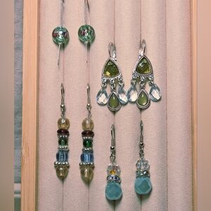 4 Pairs of Dangle Earrings Bundle